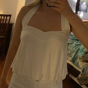 Brand new cream free people bubble halter top